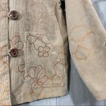 Focus Lagenlook Floral Corduroy Western Wear Boho Lightweight Layer Jacket Small Tan Photo 4