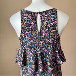 Rebecca Taylor  | Silk Floral Print Tiered Ruffle Tank Top Sz S Photo 6