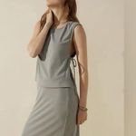 Free People  Beach “Sinead” Side-Tie Muscle Tank – Coastal Cool Grey XS Photo 6