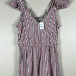Topshop NWT Pink Striped Ruffled Romper Photo 2