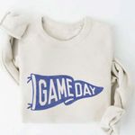 NWT Oat New York Cream Sweater with Blue Graphic | the perfect fall game day Size M Photo 1