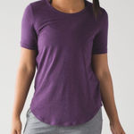 Lululemon  Womens Size 6‎ Love Crewneck Tee Heathered Darkest Magenta Pima Cotton Photo 0