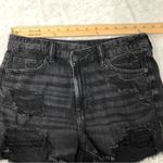 American Eagle  Outfitters black distressed denim shorts size 4 cut offs Photo 2