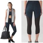 Lululemon Deep Breath Crop 21'' Leggings Alberta Lake Teal Shatter Weave Desert Blue Size 4 Photo 2