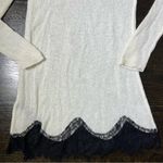 ZARA  Cream Knit Black Lace Hem Sweater Dress Photo 5
