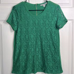 Valerie Stevens  Womens Green lace front top. Size Medium. Photo 0