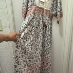 ZARA  Beige and Red Floral Maxi Dress Photo 0