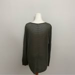 Michael Kors Sweater Tunic Open Knit Lightweight High Low Round Neck Olive Green Photo 7