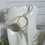 Gold Filled Tricolor Accent Hoop Earrings Photo 3