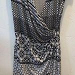 Tommy Bahama Faux wrap cap sleeve black-and-white dress size large Photo 0