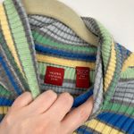 Valerie Stevens Y2K Women M Petite FLAW Multicolor Stripe Ribbed Turtleneck Slim Photo 4