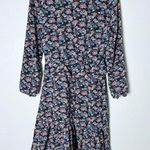 J.Crew Ruffle Hem Paisley Floral Midi Dress Sz 4 Ling Sleeve Photo 5