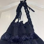 NAVY BLUE NYLON BUCKET BAG DRAW STRING/ROPE CLOSURE Photo 7