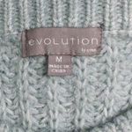 Cyrus Evolution by  Cable Knit Balloon Sleeve Pullover Sweater Brgtn Blue M New Photo 5