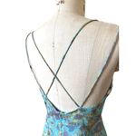 Karina Grimaldi NWT  Sparkly Metallic Long Floral Dress Size Small Photo 4