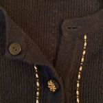 Marisa Christina Lambswool Rabbit Hair Crew Neck Gold Beaded Cardigan SMALL Black Photo 9