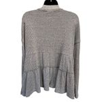 Maurice's  Brown Ribbed Knit Sweater 1/2 Collar Tiered Ruffle Long Sleeve‎ Size L Photo 3
