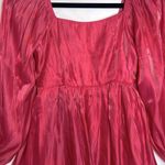 Umgee  Long Sleeve Shimmer Mini Dress Smocked Back panel babydoll Size Small NWT Photo 3
