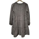 Pilcro  Anthropologie Corduroy Tiered Laney Mini Dress Sz S Gray Boho Pockets‎ Photo 1
