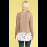 DOUBL JU Long Sleeve, Size XL, Super Soft Top, Button up Front Tan Photo 7