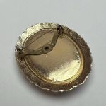 Western Germany Blue Floral Arrangement Cameo Brooch Pin Gold Tone Vintage Photo 12