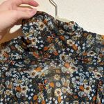 Free People All Dolled Up Mesh Long Sleeve Cropped Floral Top Blouse Green Small Photo 6