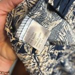 Panama Jack  Navy and Cream Palm Leaf Print Linen Blend Pants Photo 3