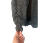 Muk Luks Gray Long Ruched Sleeve Soft Crew Neck Pullover Top Shirt Women Sz P3X Photo 2