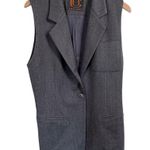 Ellen Tracy  Gray Wool Sleeveless Blazer/Jacket Button Vest Top Women’s Size 6 Photo 9