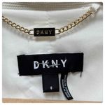 DKNY  Ivory Textured One Button Closure Pocket Collarless Blazer Size 6 Small Photo 10