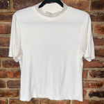 Joie  White Knit Short Sleeve Mock Neck Lightweight Knit Top Women's Size XL Photo 0