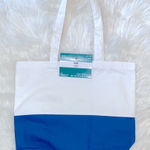 Make Market Blue and White Tote Bag Photo 0