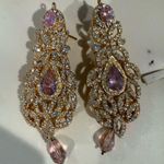 Indian Pakistani Gold and Pink Jewelry Set Photo 4