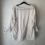 Lauren Jeans Co Ralph Lauren White Textured V Neck Top Plus 2X Cottage Peasant Photo 6