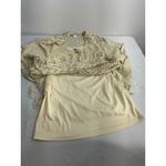 One World Womans  Medium Beige 2 Piece Pullover Crotchet Over Size Top Photo 4
