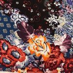 Jaase  Rosella floral collage jacket notched collar side slits 1 button EUC Photo 14