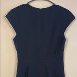 Black Halo Women’s Black Split Neck Detail Stitch Waist Sheath Dress Photo 4