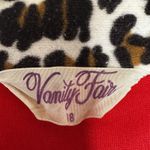 Vanity Fair Vintage  Red Fleece Gown Robe Leopard Print Collar & Cuffs Sz 18 Photo 2