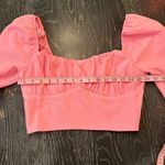 ASTR The Label Pink Sweetheart Small Crop Top Long Lantern Sleeve Shirred Bodice Photo 12
