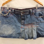 Jaded London  Sherbet Denim Side Pleat‎ Mini Skirt Festive Streetwear Distressed Photo 0