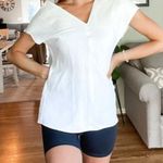 Helmut Lang  White Linen Asymmetric Top V Neck Size 2 NWT Photo 8