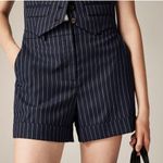 J.Crew  Collection High Rise Short Pinstripe Italian Wool Blend Navy US 12 NWT Photo 1