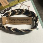 Braided Horse Hair Bracelet with Turquoise Accents Black Photo 3