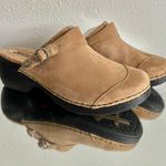 Rocky 4EurSole Tan Nubuck Leather Cottagecore Boho Flower Slip On Comfort Clogs Photo 1