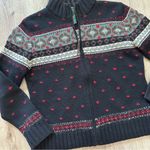 Vintage Lauren Ralph Lauren knit zip up hand knitted sweater size large Black Photo 1