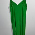 ZARA  Dress Women L Kelly Green Slip Dress Adjustable Straps Cinched Bust Spring Photo 1