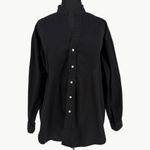 Frank & Eileen Victoria Oversized Italian Cotton Tuxedo Shirt | Medium | Black Photo 7