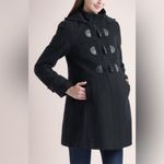 Kimi and Kai Black Maternity Pea Coat with Toggle Closures Photo 1
