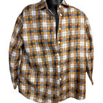 Orange Black Plaid Button Photo 0