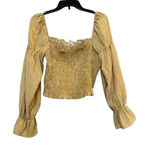 Urban Outfitters  gingham cinched sleeve blouse‎ size M Photo 0